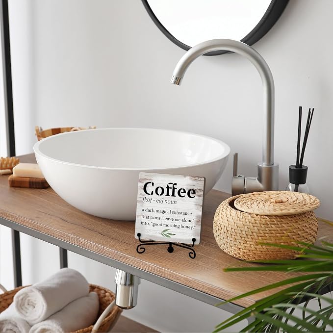 Coffee Bar Decor For Bar, Funny Cute Coffee Signs For Station Cafe Shop, Table Desk Kitchen Shelf Corner Decorations And Accessories (coffe-02) - Image 4