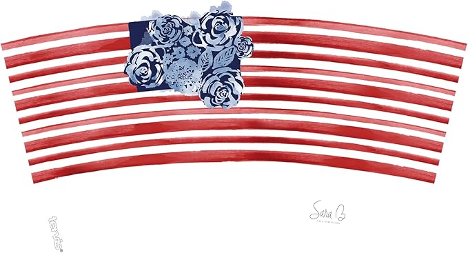 Tervis Sara Berrenson - Home Sweet Home American Flag Made in USA Double Walled Insulated Tumbler Travel Cup Keeps Drinks Cold & Hot, 16oz, Classic