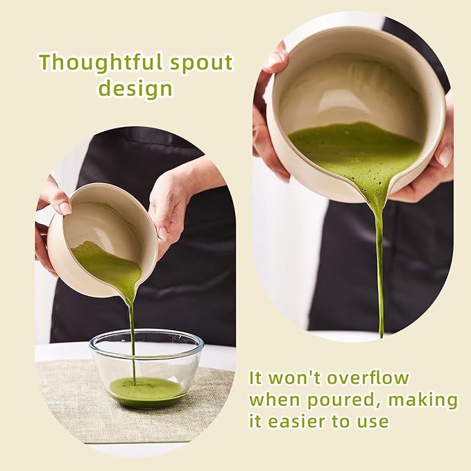 Matcha Whisk Set, Matcha Set Includes 2X Matcha Whisk, Matcha Bowl and Chasen Holder, Bamboo Scoop, Scoop Rest, Sifter - 7 Pcs Matcha Kit for Tea Ceremony, Gift for Matcha Lover (Yellow to Orange)
