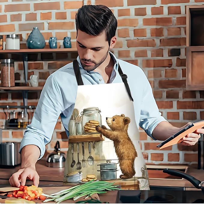 Funny Cat Apron with 2 Pockets Waterproof for Men Women Kitchen Garden Decor - Image 7