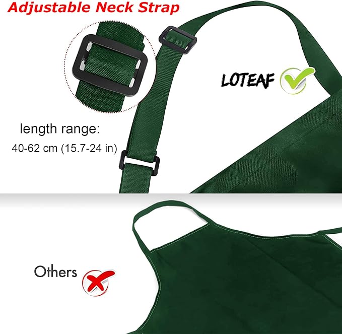 4 Pack Chef Apron, Waterproof Apron, Adjustable Apron with 2 Pockets for Men Women, Apron for Cooking Baking Restaurant(Green) - Image 6