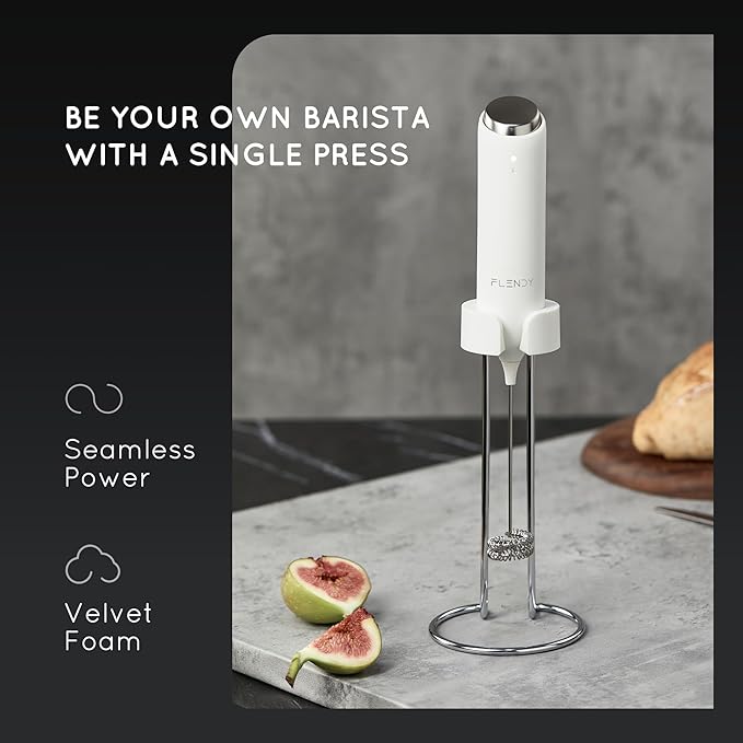Rechargeable Milk Frother Handheld, Coffee Frother Handheld with USB-C Charging Stand, Electric Drink Mixer Handheld, Mini Electric Whisk Frother for Coffee, Matcha, etc