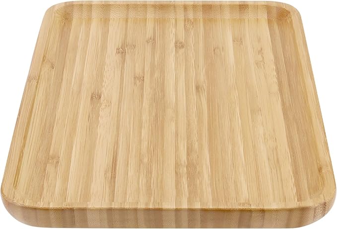PINGEUI 4 Pack Bamboo Vanity Tray, Bamboo Wooden Serving Tray Counter Tray, Bamboo Rectangular Platter Bamboo Dresser Vanity Tray for Jewelry, Tea, Soap, Coffee, Food, 11.4 x 7.8 x 0.8 Inch