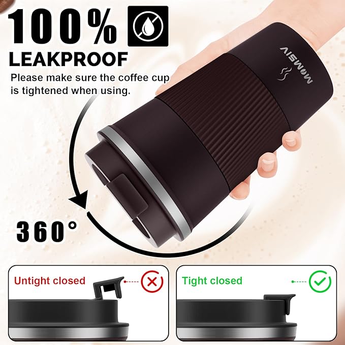 MOMSIV 17oz Travel Mug, Insulated Coffee Cup with Leakproof Lid, Vacuum Stainless Steel Double Walled Reusable Tumbler for Hot and Cold Water Coffee and Tea In Travel and Car