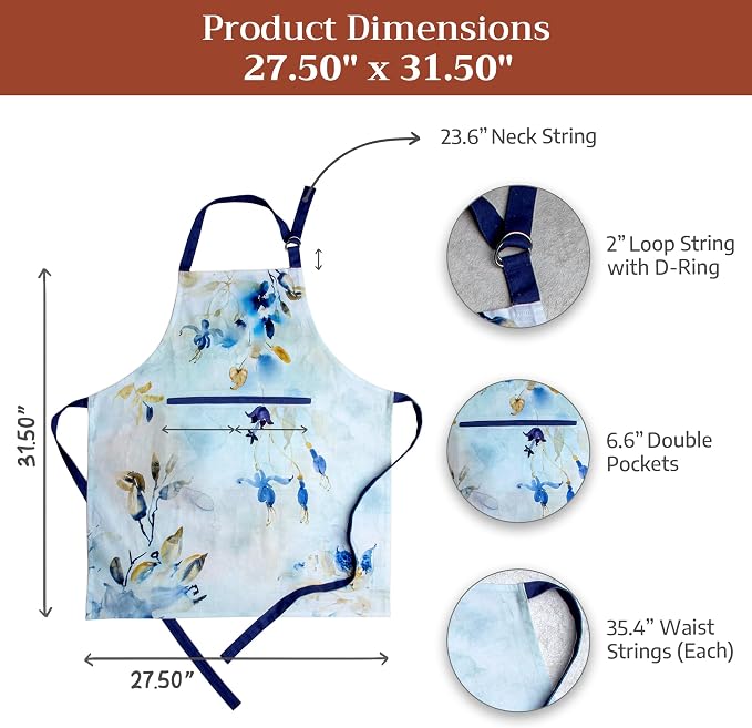 Maison d' Hermine 100% Cotton Apron for women with Pocket Kitchen Chef Apron for Men Cooking Mothers Day Gifts - Image 7