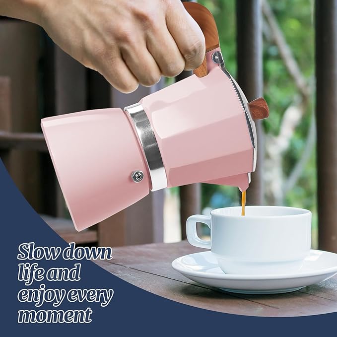 3 Cup Moka Pot Aluminum 150ml Italian Coffee Maker Stovetop Espresso CoffeeMakers Mocha Pot Percolator for Electric Ceramic Stove Classic Greca Cafe Makers Portable for Easy Brewing