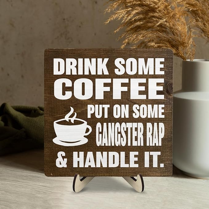 Coffee Bar Sign Plaque, Coffee Signs for Coffee Station, Vintage Coffee Sign Decor for Kitchen, Coffee Bar Accessories, Farmhouse Cafe Sign