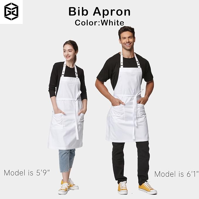Chef Men Canvas Waterproof Apron Pocket 4251GB | Polyester Cotton Canvas Apron for BBQ Grilling Kitchen Cooking, Adjustable Neck, Durable & Comfortable - Image 4