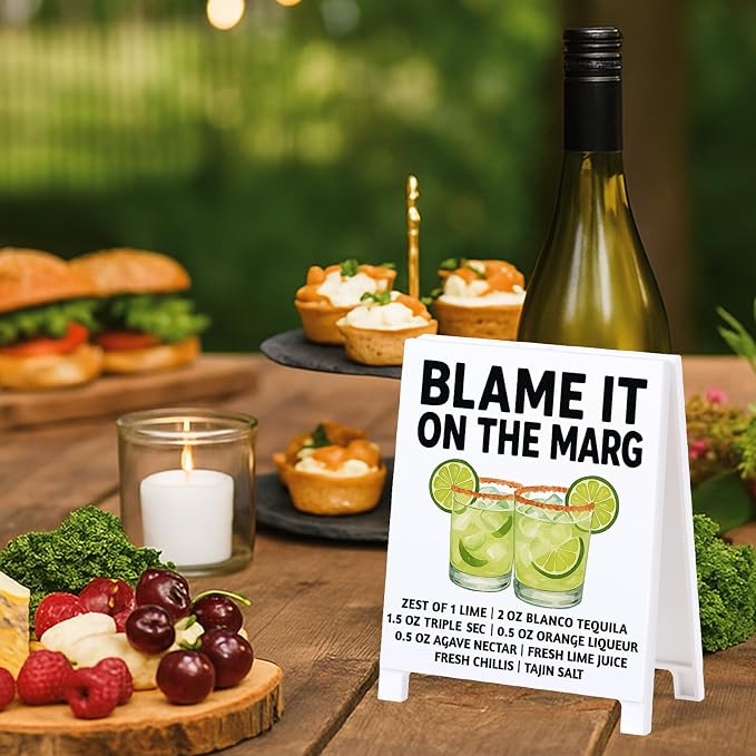 Blame It On The Margs Bar Decor Sign Funny Coffee Bar Accessories Plaque for Home Pub Lounge Man Cave Party Decoration for New Couples Drink Lovers & Bartenders Christmas Gifts - Image 3