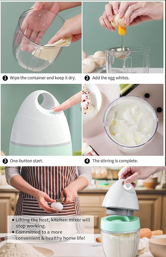 MIGECON Stand Mixer Electric Kitchen Mixer Egg Stand Shampoo Frother Milk Frother Hands-f r e e Mixer Electric Whisk Drink Mixer for Food Whipping,Whisk Egg White,Cake Mixer, Milk Foamer Frother 900ml