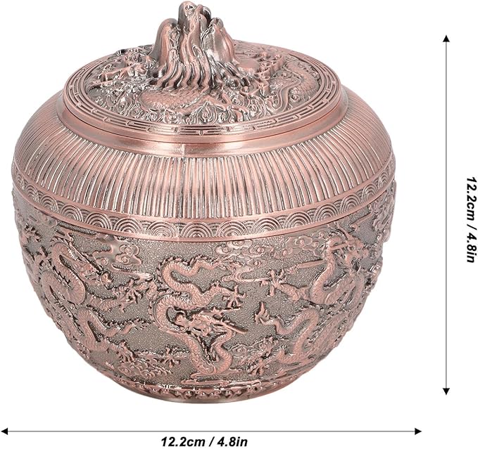 Tea Tin Canister, Loose Leaf Tea Storage Tins Vintage Chinese Style Tea Storage Jars Coffee Tins Food Storage Container for Coffee Candy Herbs and Spices(Copper )