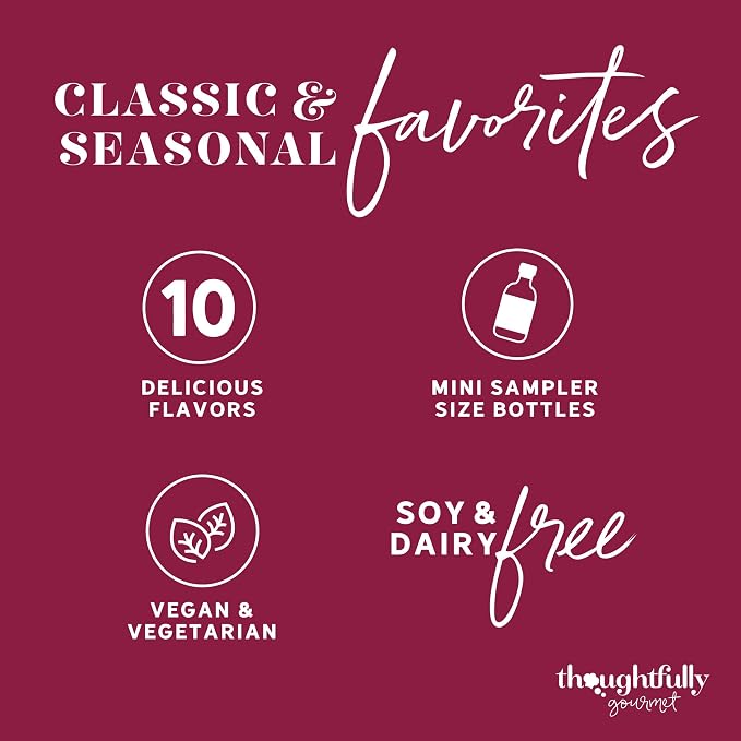 Thoughtfully Gourmet, Coffee Syrup Sampler Gift Set, Syrup Flavors Include Salted Caramel, Vanilla, Mocha, Hazelnut, Pumpkin Spice, & More, Set of 10 - Image 7