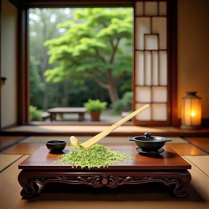 1Pc Brown Bamboo Matcha Scoop Japanese Chashaku Hooked Green Tea Spoon for Tea Ceremony 18cm, Tea Scoops, Coffee, Tea and Espresso