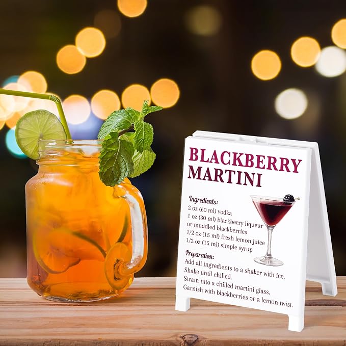 Blackberry Martini Recipe Rustic Bar Decor for Home Cafe Farmhouse Cocktail Sign for Kitchen Bar Cart Accessories Mixology Christmas Gift for Bartender Men Women Couple - 5.59 x 4.33 inch Acrylic Sign - Image 7
