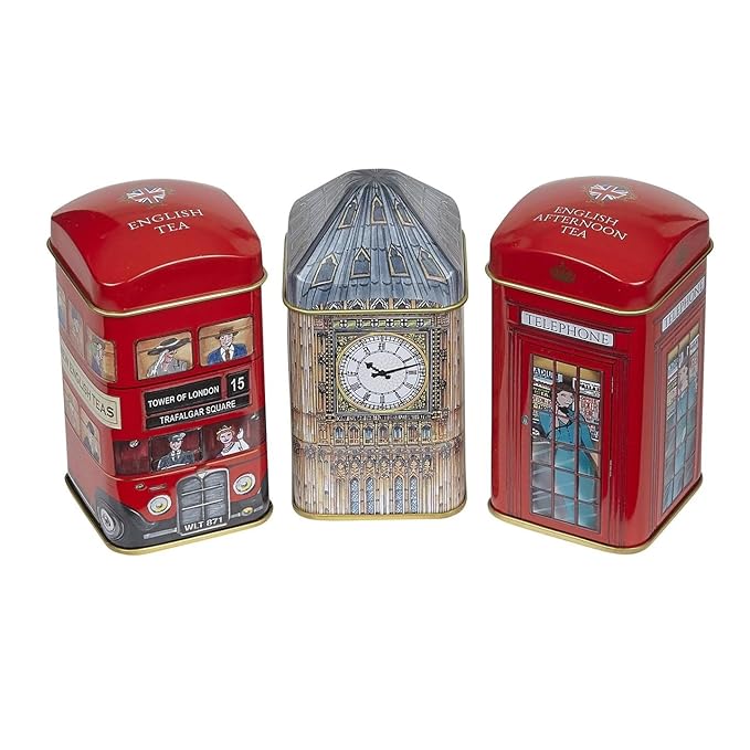 British Heritage Big Ben 3x Mini Tea Tin Gift Pack with 28 Teabags