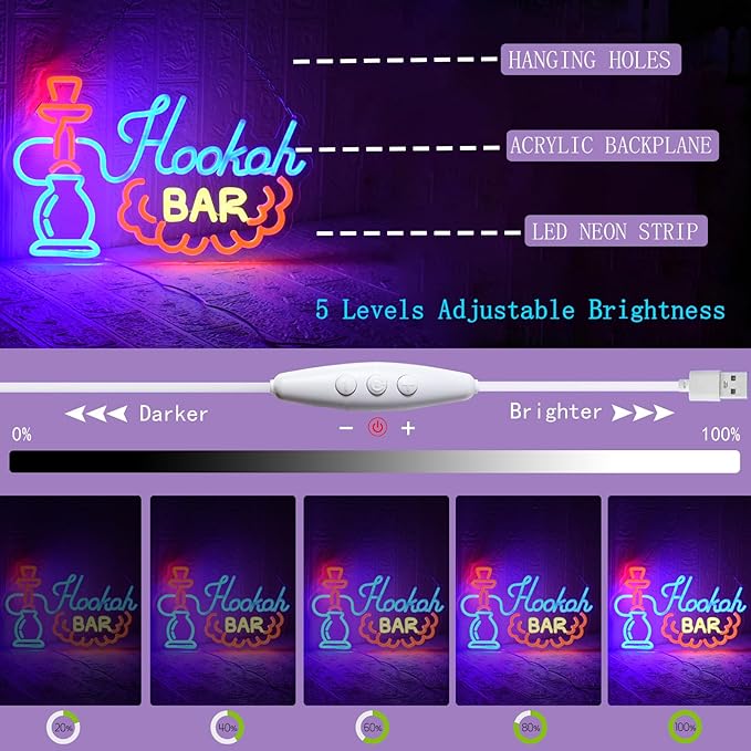 Beer Neon Sign for Wall Decor Bar Neon Sign LED Neon Bar Signs Dimmable Beer Neon Signs for Man Cave Light Up Sign for Bedroom Home Bar Shop Pub Bistro Party Hotel Game Room Decor