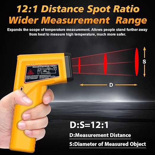 FKM Rechargeable Infrared Thermometer Gun Non-Contact Laser Thermometer Gun,High Precision,-58°F~1472°F,Digital IR Temperature Gun for Cooking,Griddle,Oven,Meat Food,HVAC,Automotive,Industrial Tools