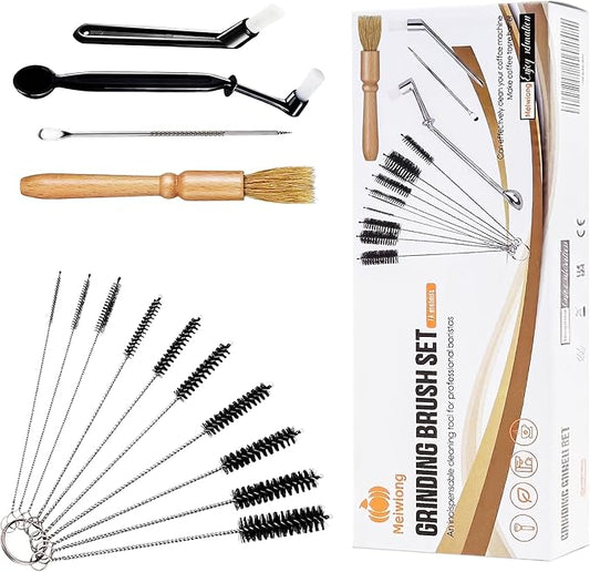 14 PCS Coffee Grinder Cleaning Brush Set,Espresso Machine Cleaning Brush Kit, Multifunctional Burr Cleaner Brushes Bristle Tools for Barista Home Kitchen Commercial Use