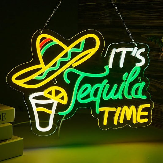 Tequila Neon Sign Mexican Tequila LED Neon Light USB Powered Dimmable Man Cave Cafe Bistro Club Party Beer Bar Restaurant Decor(16.3x11.2 Inch) by ORIXIAYE