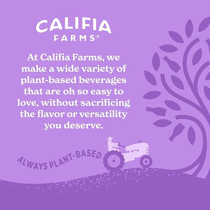Califia Farms – Vanilla Oat Barista Blend Oat Milk,32 Oz,Shelf Stable,Dairy Free,Plant Based,Vegan,Gluten Free,Non GMO,Milk Frother,Creamer,Blue,(Pack of 12)