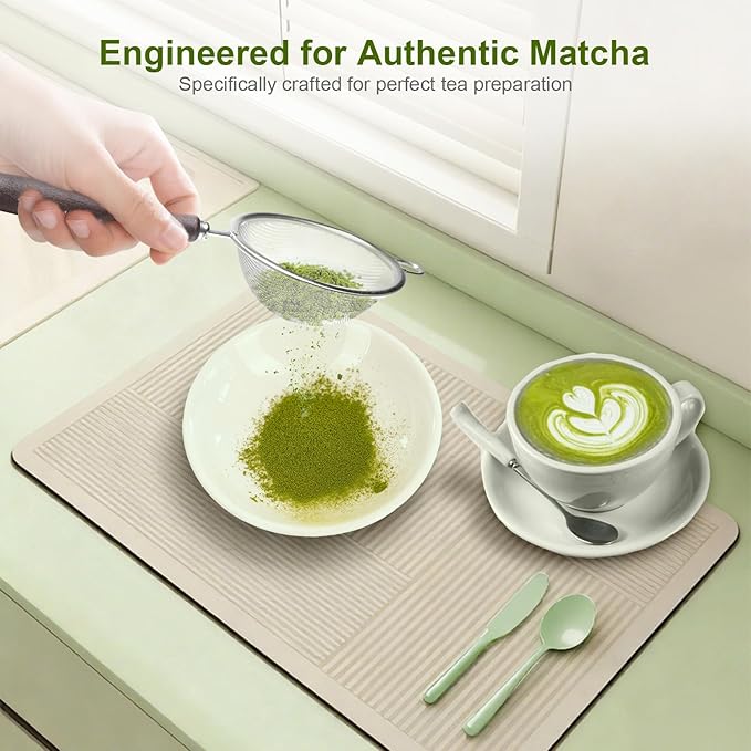 Matcha Sifter - Precision 30-Mesh Stainless Steel Fine Powder Strainer, Wooden Handle, 3-Inch Small Metal Sieve for Tea Ceremony & Cocoa, Hand Wash Recommended