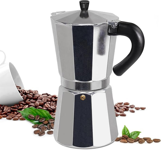 14 Cup Moka Pot Aluminum 700ml Italian Coffee Maker Stovetop Espresso CoffeeMakers Mocha Pot Percolator Greca Coffee Maker for Electric Ceramic Stove Portable for Easy Brewing