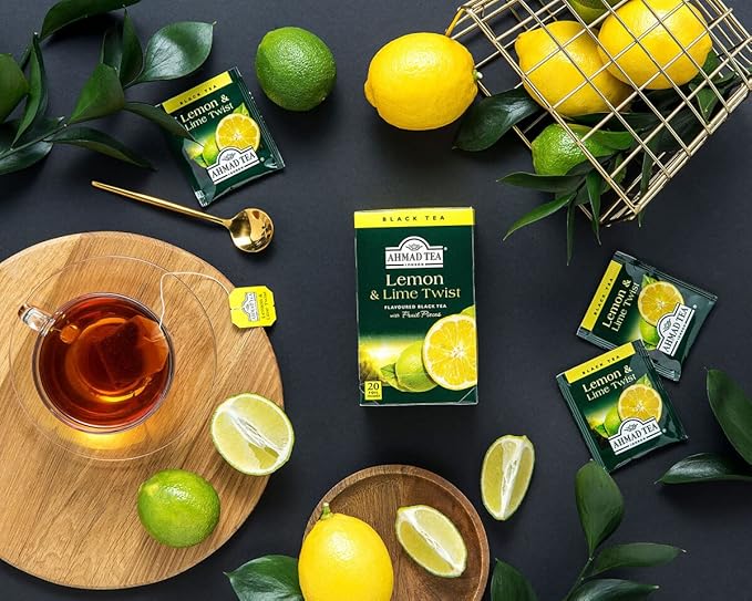 Ahmad Teas - Lemon & Lime Black Tea 1.4oz - 20 Tea Bags (Pack of 2)