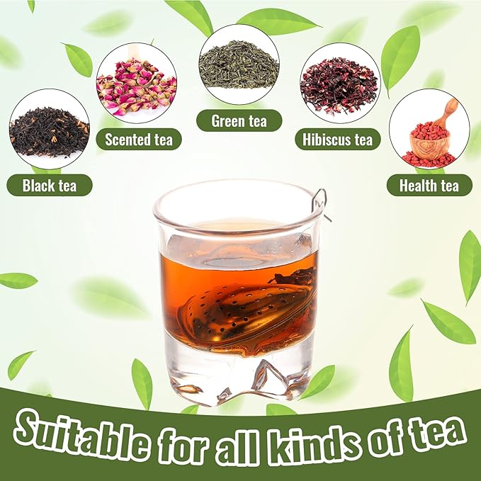 Sumind 25 Pcs Heart Tea Strainer Stainless Steel Ball Infuser Loose Leaf Steeper Interval Diffuser Mesh Filters with Extended Chain Hook for Cup Bottle Tea Party Wedding Bridal Shower(Silver)