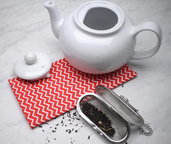 RSVP International Endurance Kitchen Collection Stainless Steel Mesh Floating Spice Infuser for Soups, Stews or Large Tea Pot, Jumbo Oval, 4.25x1.75"