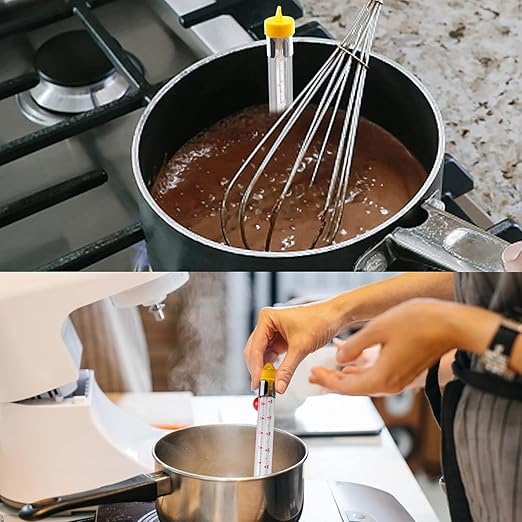 LABO Candy Thermometer, Analog Glass Thermometer with Pot Clip, Dual Scale -40 to 400°F / -40 to 200°C, Instant Read for Sugar, Jam, Syrup, Jelly, Deep Frying, Home Cooking