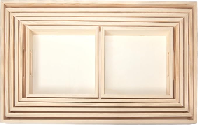 Wooden Nested Serving Trays, Unfinished Rectangle Trays with Cut-Out Handles for Crafts, Ottomans, Serving and Home Décor – Set of 7