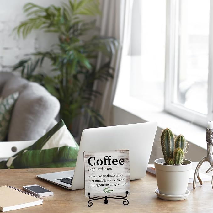 Coffee Bar Decor For Bar, Funny Cute Coffee Signs For Station Cafe Shop, Table Desk Kitchen Shelf Corner Decorations And Accessories (coffe-02) - Image 5