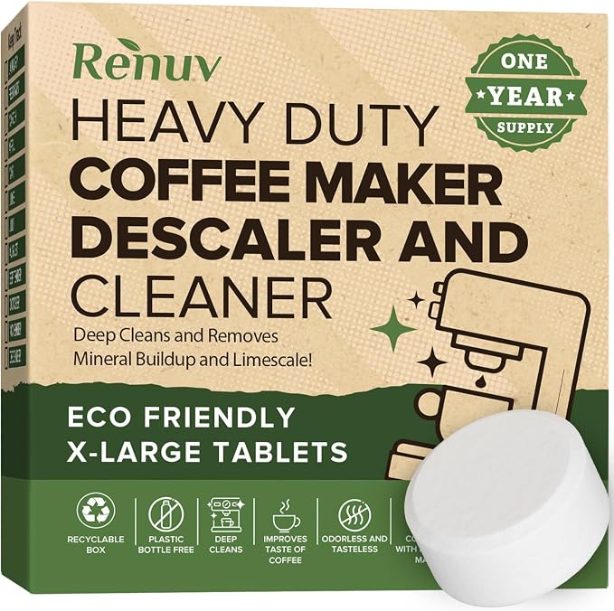 Renuv® Coffee Maker Cleaner + Dishwasher Cleaner Bundle - Heavy Duty Kitchen Appliance Deep Cleaning and Descaling, (12 Tablets of each) - Image 2
