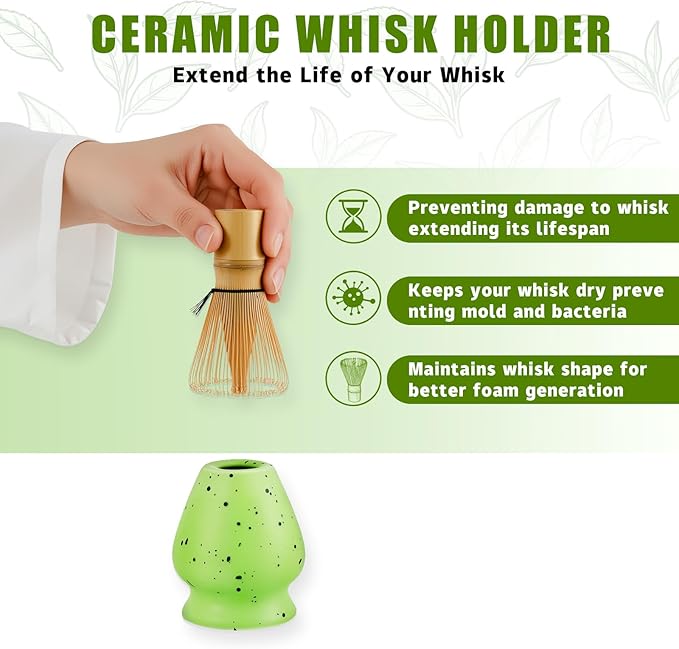 Matcha Whisk Set,5 Pcs Matcha Set,Matcha Kit for Ceremony,Tradition Tea Set for Making Breakfast/Latte,Matcha Whisk Set with Bowl(Chawan)/Whisk and Stainless Sifter,Gift for Family/Friend