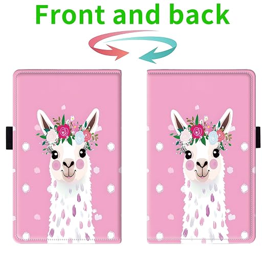 Server Books for Waitress, with 7 Large Pockets, Waiter Serving Book, Waitstaff Server Order Pads, Cute PU Leather Server Book with Pen Holder Fit Server Apron,Llama with Flower Crown - Image 2