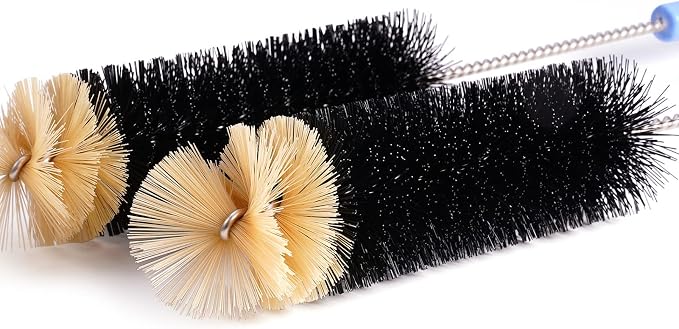 MOSOLAN Bottle Cleaning Brush, 17 Inches Extra Long Handle Water Bottle Brush, Flexible Bendable Cleaner for Washing Narrow Neck Bottles, Wine Decanter, Kombucha, Pipes, Beer Brewing Supplies, 2 Pack - Image 3