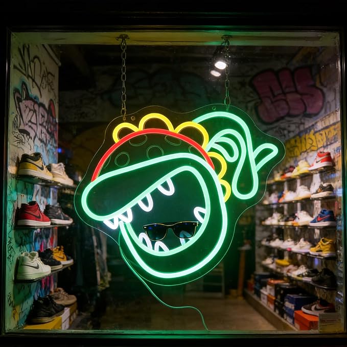 Gaming Flower Neon Sign for Kids Bedroom Game Room, LED Anime Wall Art for Gaming Setup, Man Cave, Dorm Decor, Dimmable USB, Awesome Gift for Gamers Teens, Boys, Kids - Image 2