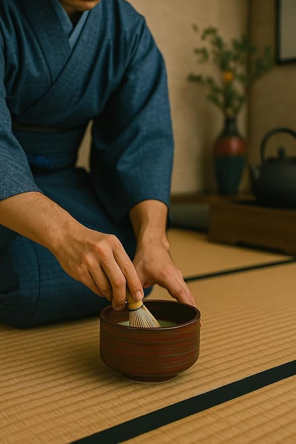 Japanese Traditional Handcrafted Matcha Chawan Tea Bowl Cup Ceremony Tableware Pottery (Tesseki)