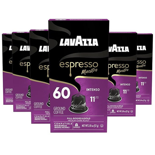 Lavazza Deciso Espresso Dark Roast Capsules Compatible with Nespresso Original Machines , 10 Count (Pack of 6)