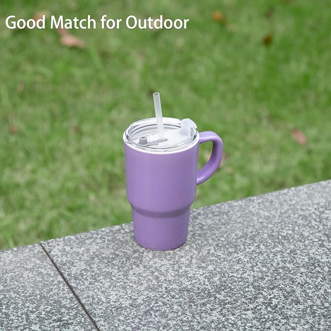 Sweejar Ceramic Tea Cup with Lid, 16 OZ Portable Coffee Mug, Dishwasher Safe Travel Mug with Infuser, Reusable Teacup for Car Cup Holder, Tea Lovers(Purple)