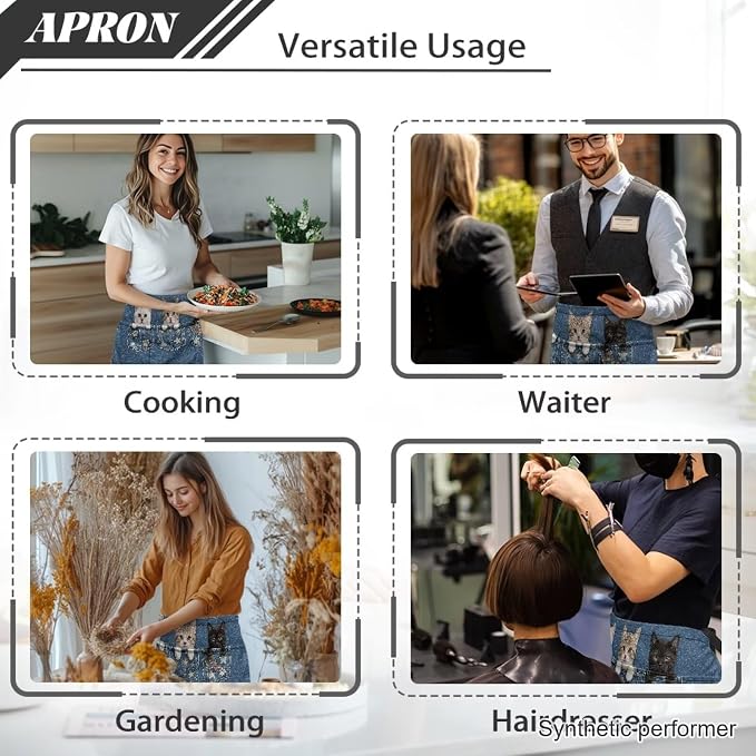 Waist Apron with 3 Pockets Waterproof 13 Inch Short Half Waist Aprons Women Men Server Aprons Waitress Waiter Apron - Image 5