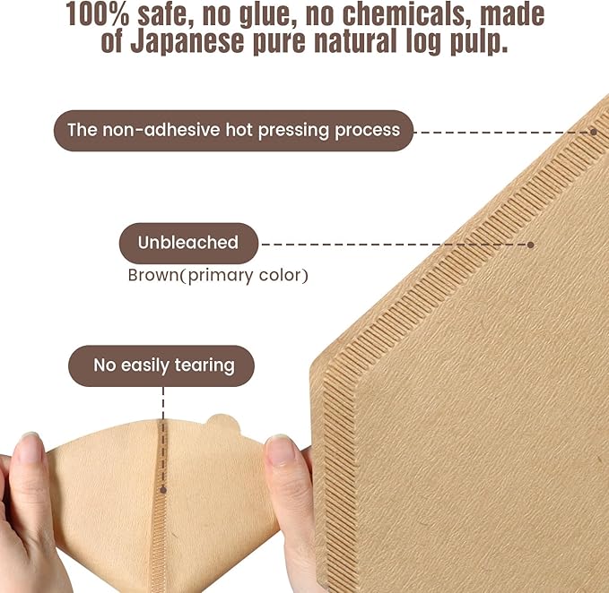 300Pcs Cone Coffee Filters #4, Clinuse Unbleached Size 04 Coffee Filters 8-12 Cup, Disposable Natural Paper Filters, No.4 Cone Filters Compatible with Ninja, Cuisinart, Pour Over and Drip Coffee Maker