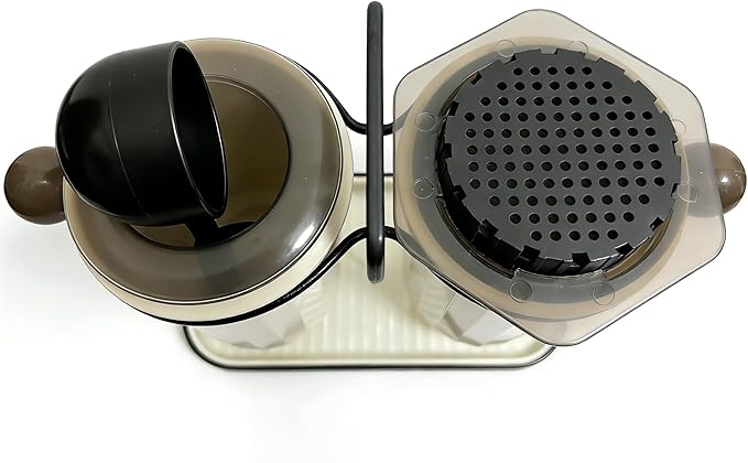 Plastic-iron hybrid Organizer Stand for AeroPress original/Clear, Coffee Bar Station compact Storage Solution Fits AeroPress , Coffee Caddy Holder for Coffee Maker and Accessories
