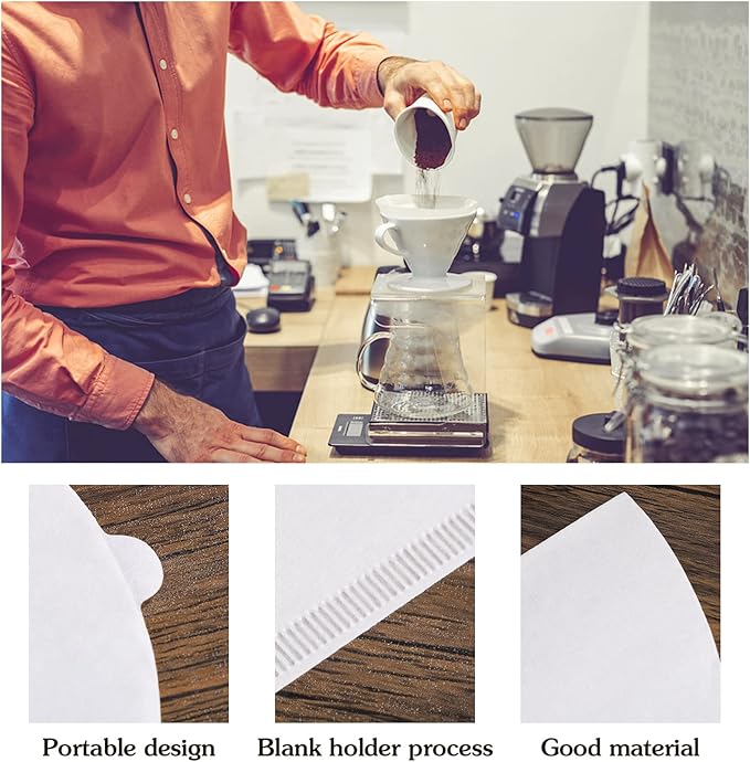 200 Count Coffee Filter, V60 Filter 02 White Cone Coffee Filters Disposable Pour Over Coffee Filter (2-4 Cups)