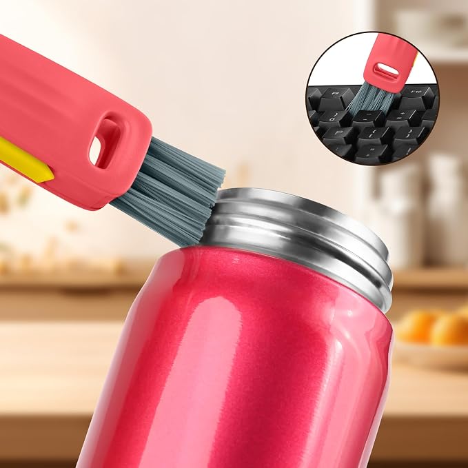 Wanme 3 in 1 Cup Lid Gap Cleaning Brush Set, Multifunctional Bottle Cleaning Brush, Cup Lid Gap Cleaner, Home Kitchen Crevice Brush Tools - Image 6