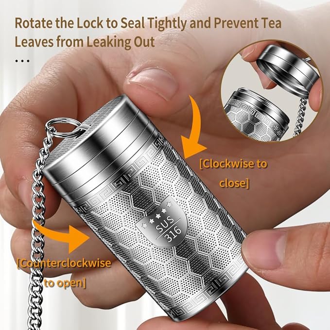 Tea Infuser (Set of 2) with Drip Dray - Ultra Fine Tea Strainer for Loose Leaf Tea - 316 Stainless Steel Tea Steeper (2Pack - Extra Small)