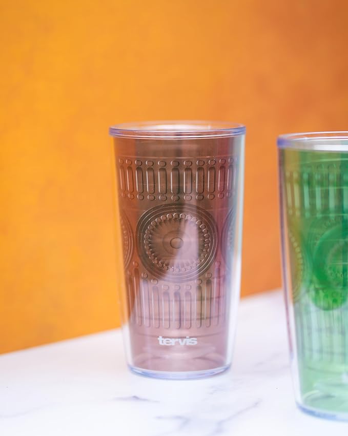 Tervis Romantic Embossed Hobnail Collection Made in USA Double Walled Insulated Tumbler Travel Cup Keeps Drinks Cold & Hot, 16oz, Blue Moon