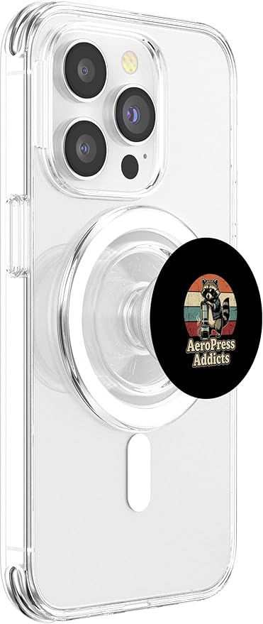 Retro Raccoon Coffee Lover Shirts AeroPress Addicts PopSockets PopGrip for MagSafe