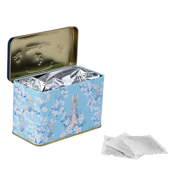 New English Teas Daisies Peter Rabbit Tea Tin with 40 English Breakfast Teabags…