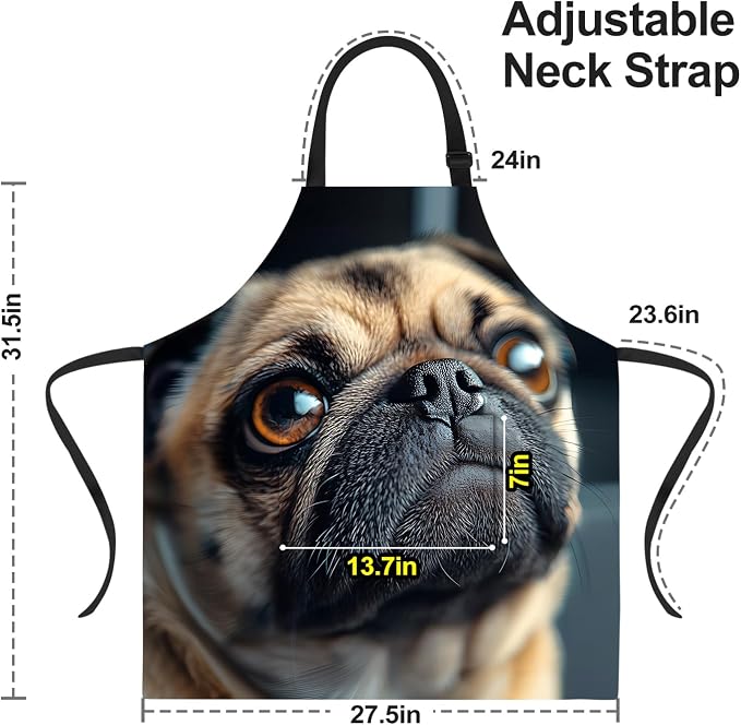 Funny Cat Apron with 2 Pockets Waterproof for Men Women Kitchen Garden Decor - Image 2